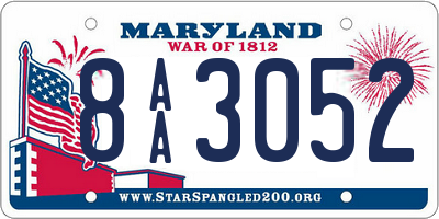 MD license plate 8AA3052
