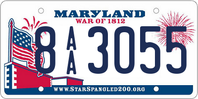 MD license plate 8AA3055