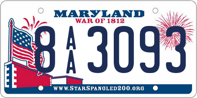 MD license plate 8AA3093