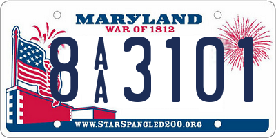 MD license plate 8AA3101