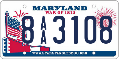 MD license plate 8AA3108