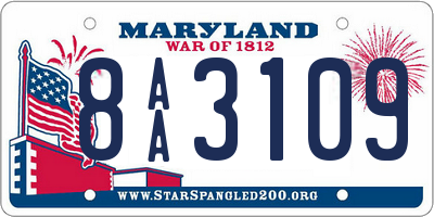 MD license plate 8AA3109