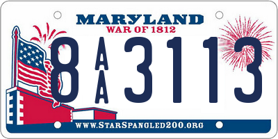 MD license plate 8AA3113