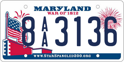 MD license plate 8AA3136