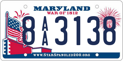 MD license plate 8AA3138