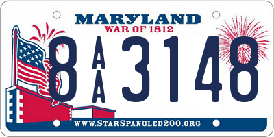 MD license plate 8AA3148