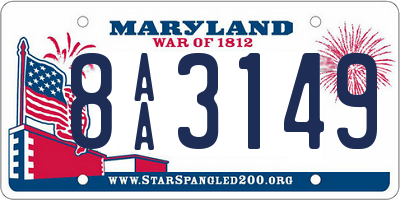 MD license plate 8AA3149