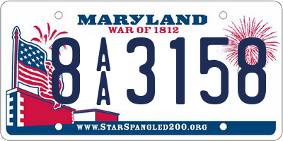 MD license plate 8AA3158