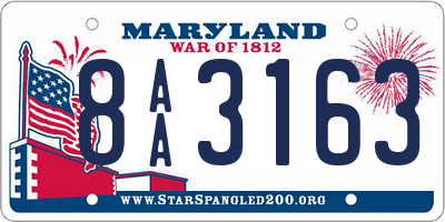MD license plate 8AA3163