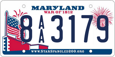 MD license plate 8AA3179