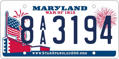 MD license plate 8AA3194