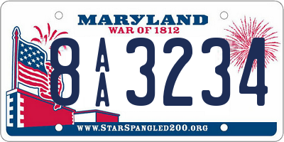 MD license plate 8AA3234