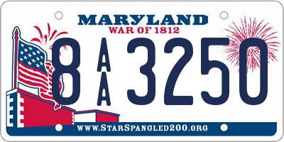 MD license plate 8AA3250