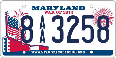 MD license plate 8AA3258