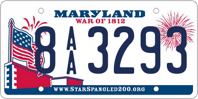 MD license plate 8AA3293