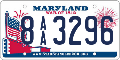 MD license plate 8AA3296