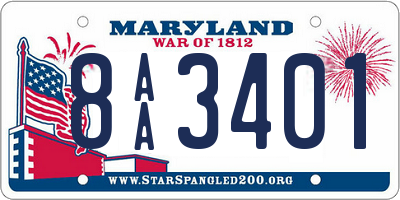 MD license plate 8AA3401