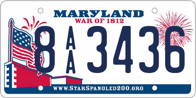 MD license plate 8AA3436