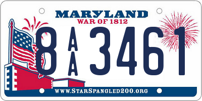 MD license plate 8AA3461