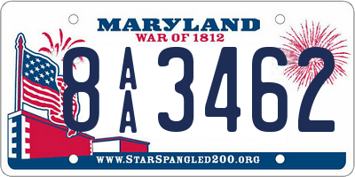 MD license plate 8AA3462