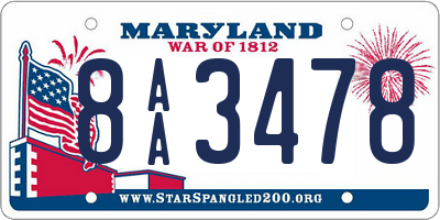 MD license plate 8AA3478