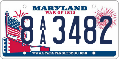 MD license plate 8AA3482