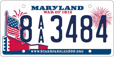 MD license plate 8AA3484
