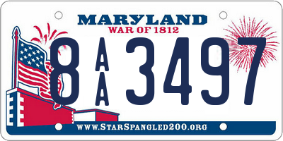 MD license plate 8AA3497