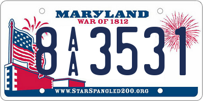 MD license plate 8AA3531