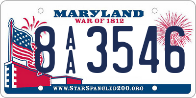 MD license plate 8AA3546