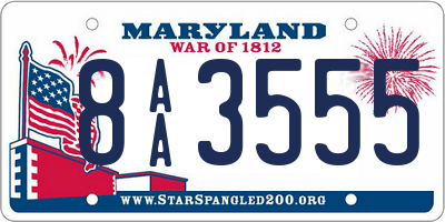 MD license plate 8AA3555