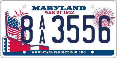 MD license plate 8AA3556
