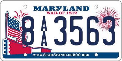 MD license plate 8AA3563