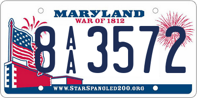 MD license plate 8AA3572
