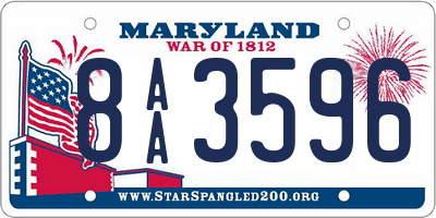 MD license plate 8AA3596