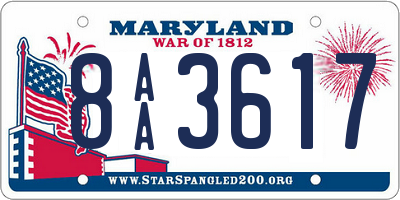 MD license plate 8AA3617
