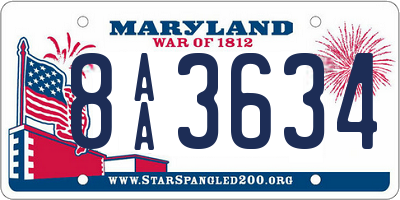 MD license plate 8AA3634