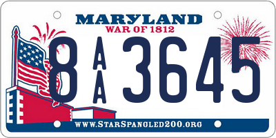 MD license plate 8AA3645
