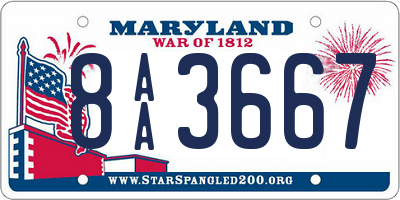 MD license plate 8AA3667