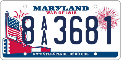 MD license plate 8AA3681