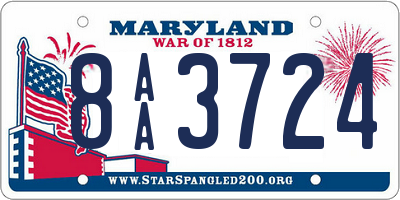 MD license plate 8AA3724