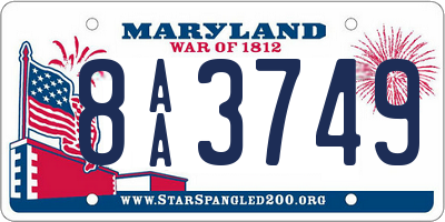MD license plate 8AA3749