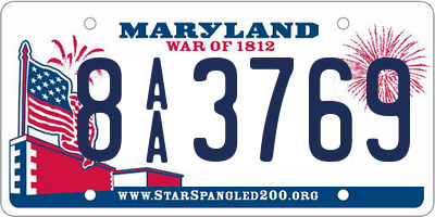 MD license plate 8AA3769