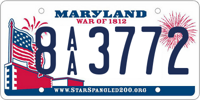 MD license plate 8AA3772