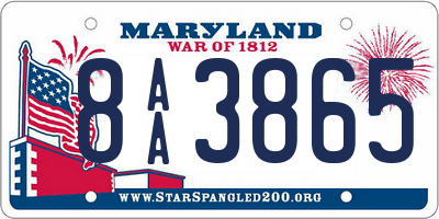 MD license plate 8AA3865