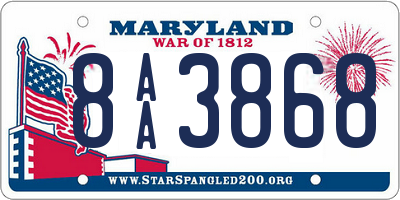 MD license plate 8AA3868