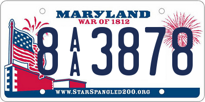 MD license plate 8AA3878