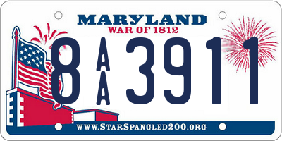 MD license plate 8AA3911