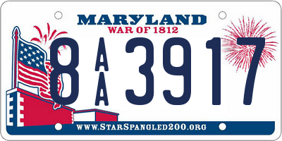 MD license plate 8AA3917