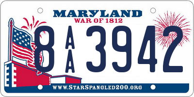 MD license plate 8AA3942